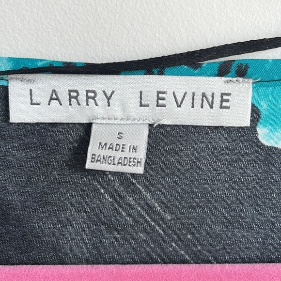 LARRY LEVINE BLACK FLORAL LONG SLEEVE BLOUSE SIZE S - Picture 4 of 8